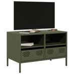 vidaXL Tv-meubel 68x39x43,5 cm koudgewalst staal olijfgroen, Minder dan 50 cm, Verzenden, Nieuw, Minder dan 100 cm