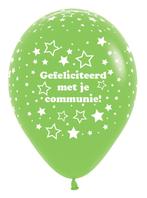 Ballonnen Communie Stars Lime Green 30cm 25st, Verzenden, Nieuw