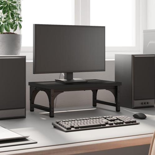 vidaXL Monitorstandaard 37x23x14 cm bewerkt hout zwart, Computers en Software, Overige Computers en Software, Nieuw, Verzenden