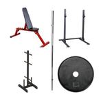 Voordeelpakket Squatrack Bank Halterstang Schijven Opbergrek, Verzenden