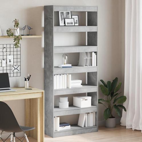 vidaXL Boekenkast/Ruimteverdeler Beton Grijs 80x30x198 cm, Huis en Inrichting, Kasten | Boekenkasten, Nieuw, Minder dan 50 cm