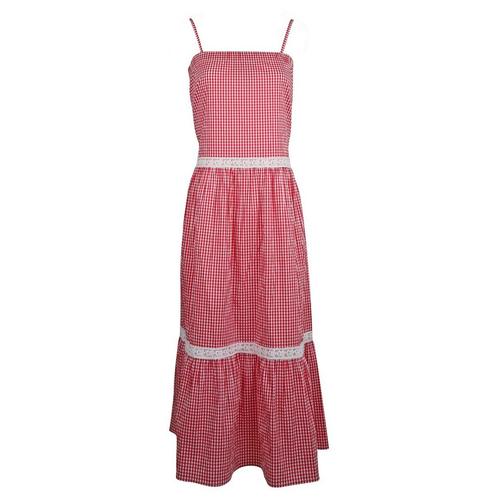 Verysimple • rood wit geblokte maxi jurk • S (IT42), Kleding | Dames, Jurken, Rood, Nieuw, Maat 36 (S), Verzenden