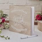 Gastenboek Bruiloft Vintage Rustiek Hout, Ophalen of Verzenden, Nieuw