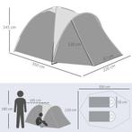 TRUUSK Campingtent voor 2-3 Personen - Koepeltent met Deur e, Caravans en Kamperen, Verzenden, Nieuw