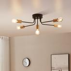 Plafondlamp Benfleet 5-lichts 5xE27 zwart en messing lux.pro, Verzenden, Nieuw
