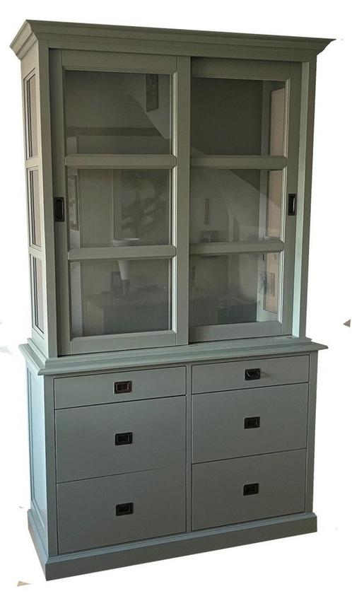 Buffetkast Engels groen - groen  Venray 140 x 220cm, Huis en Inrichting, Kasten | Buffetkasten, Ophalen of Verzenden