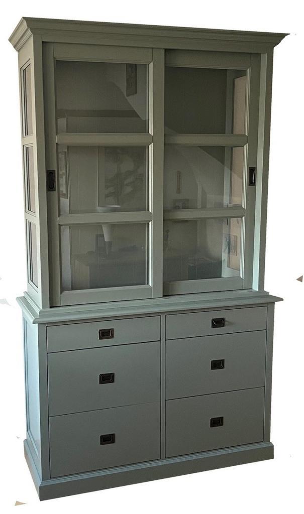 Buffetkast Engels groen - groen  Venray 140 x 220cm, Huis en Inrichting, Kasten | Buffetkasten, Ophalen of Verzenden
