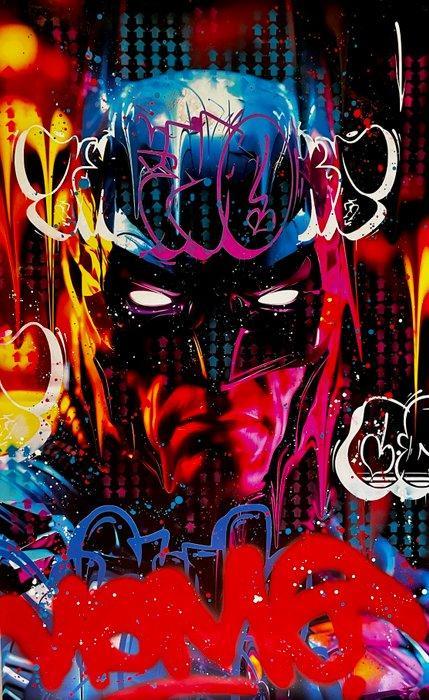 Moabit - Super Street Batman , Neon Red, Antiek en Kunst, Kunst | Designobjecten