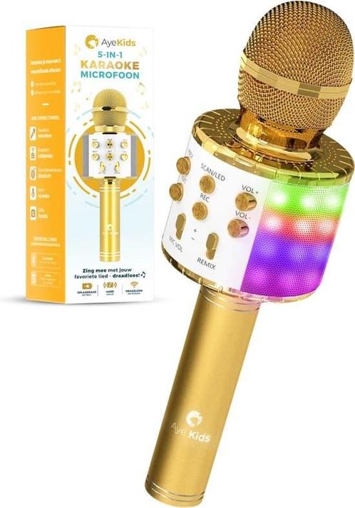 AyeKids 5-in-1 Karaoke Microfoon - Draadloos &amp; Bluetooth, Audio, Tv en Foto, Karaoke-apparatuur, Zo goed als nieuw, Ophalen of Verzenden