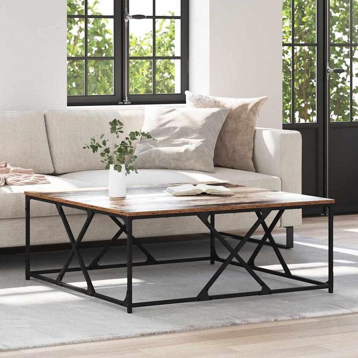 vidaXL Salontafel Oud hout 100 x 100 x 40 cm Bewerkt hout, Huis en Inrichting, Tafels | Salontafels, Nieuw, 100 tot 150 cm, Overige houtsoorten