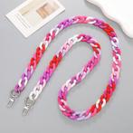Universeel Paars-Rood-Roze Telefoonkoord / -Ketting Acryl, Telecommunicatie, Mobiele telefoons | Toebehoren en Onderdelen, Ophalen of Verzenden