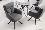 Draaibare retro stoel BIG GEORGE grijs met armleuningen en, Huis en Inrichting, Stoelen, Ophalen of Verzenden, Nieuw