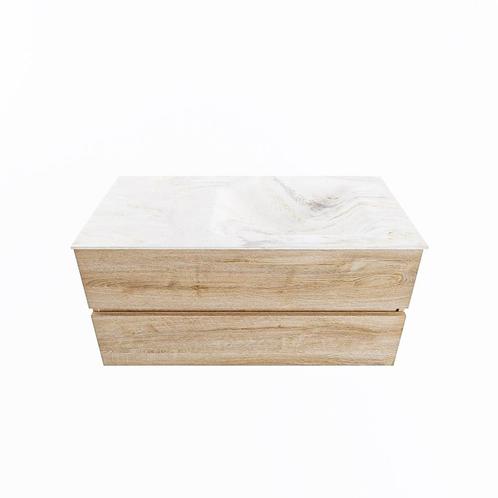MONDIAZ VICA-DLUX 100cm badmeubel onderkast Washed Oak 2, Doe-het-zelf en Verbouw, Sanitair, Bad, Nieuw, Ophalen of Verzenden