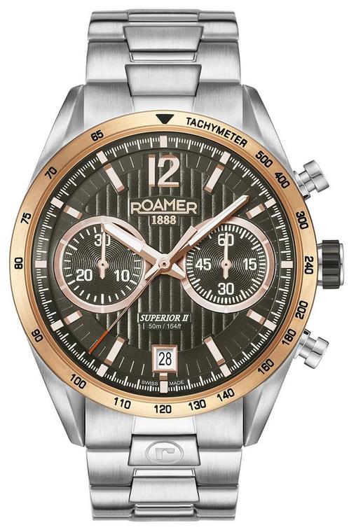 Roamer 510902 49 64 50 Superior Chrono II horloge 42 mm, Sieraden, Tassen en Uiterlijk, Horloges | Heren, Staal, Nieuw, Staal