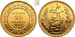 20 Francs Paris goud 1892 A Tunesien: Franzoesisches Prot..., Verzenden