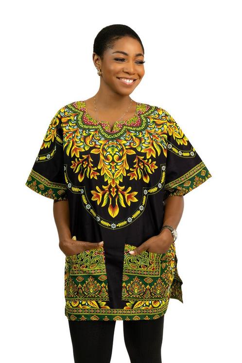 Zwart Dashiki Shirt / Dashiki Jurk - Afrikaans shirt - Unise, Kleding | Heren, Overige Herenkleding, Nieuw, Ophalen of Verzenden