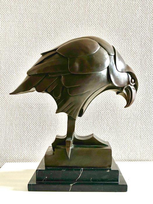Beeldje - Bronzen Art Deco Havik naar J.C. Altdorf - Brons, Antiek en Kunst, Curiosa en Brocante