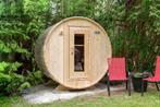 Barrel Sauna White Cedar hout l bouwpakket l Buitensauna l, Sport en Fitness, Sauna, Ophalen of Verzenden, Nieuw, Fins of Traditioneel