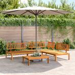 vidaXL 4-delige Loungeset pallet massief acaciahout, Verzenden, Nieuw, Hardhout, Loungeset