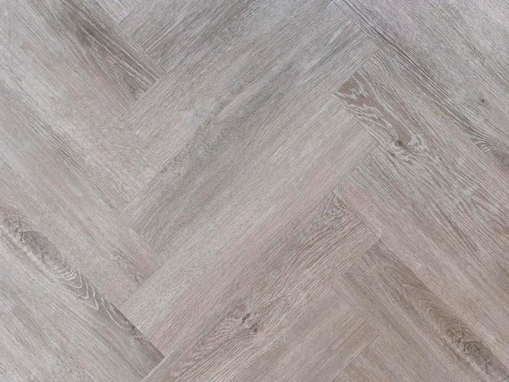 Plak PVC Visgraat grijs natuurlijk eiken € 11 / m², Huis en Inrichting, Stoffering | Vloerbedekking, 50 tot 75 m², Nieuw, Overige typen