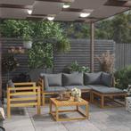 vidaXL 6-delige Loungeset met kussens massief acaciahout, Verzenden, Nieuw, Hardhout, Loungeset
