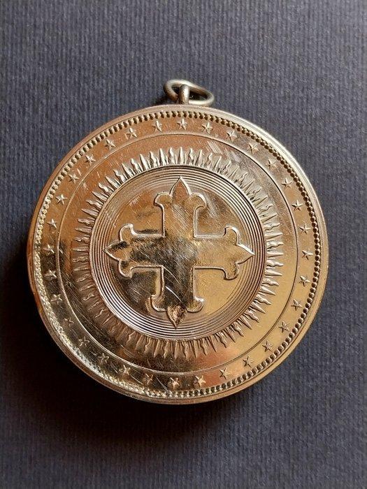 Reliekhouder - Glas, Hout, Metaal, Papier - 1950-1960 -, Antiek en Kunst, Antiek | Boeken en Bijbels