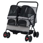 LIVSK Dubbele Hondenbuggy - Opvouwbaar met Verstelbare Zonne, Dieren en Toebehoren, Verzenden, Nieuw