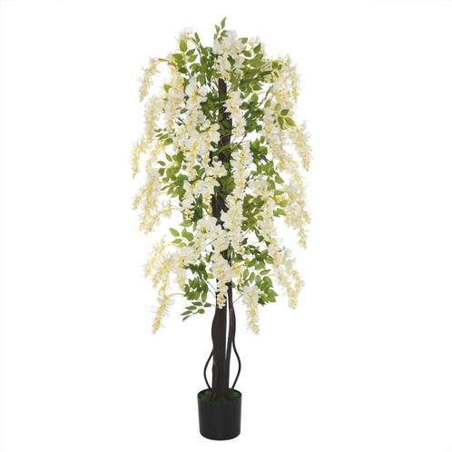 TRUUSK Kunstplant Met Witte Blauweregen Decoratie 1,65 M Kun, Huis en Inrichting, Woonaccessoires | Kunstplanten en Kunstbloemen