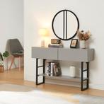 Consoletafel Varberg 120x30x75 cm lichtgrijs en zwart [en.ca, Huis en Inrichting, Tafels | Sidetables, Verzenden, Nieuw