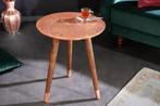 Design bijzettafel ALCAZAR 50cm antiek koper metaal acacia, Huis en Inrichting, Tafels | Sidetables, Ophalen of Verzenden, Nieuw