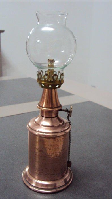 Olielamp - Verguld messing - oude lamp duiven, Antiek en Kunst, Curiosa en Brocante