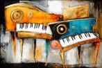 John Joseb Art schilderij, piano abstract, muziek, kunst, Oorspronkelijke maker, Verzenden, Nieuw, Schilderij