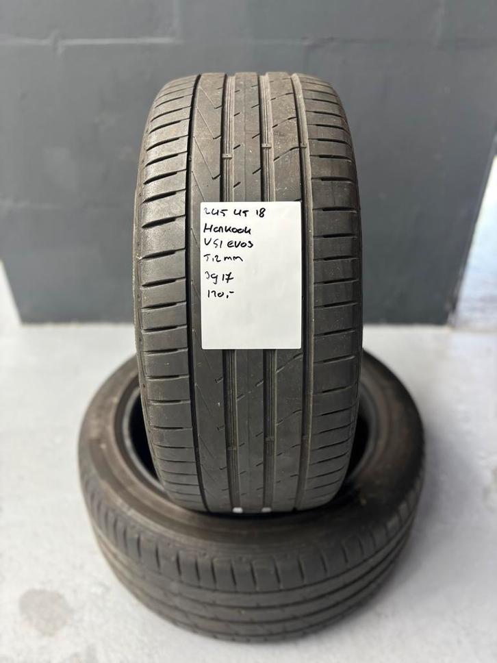245/45/18 HANKOOK VENTUS S1 EVO3 5,2MM 2 STUKS 120,- (3917), Auto-onderdelen, Banden en Velgen, 18 inch, BOVAG lid, Stiba lid