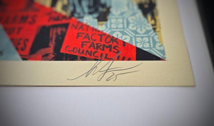 Shepard Fairey (OBEY) (1970) - Farms not Factory, Antiek en Kunst, Kunst | Designobjecten