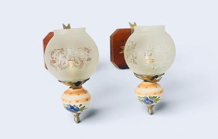 Wandlamp (2) - Kristal, Messing, Keramiek, Antiek en Kunst, Curiosa en Brocante