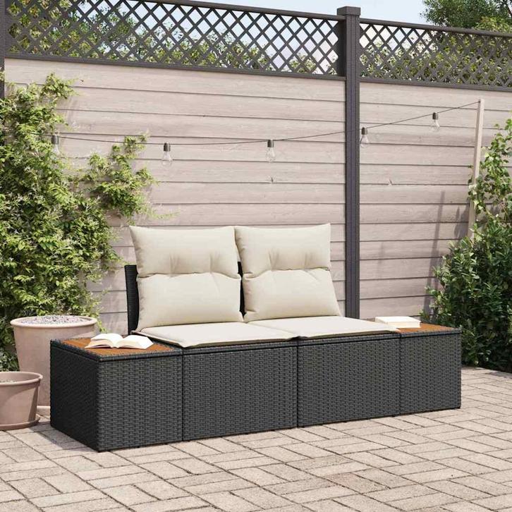 vidaXL Tuinbank Zwart 184 x 62 x 85cm poly rattan, Tuin en Terras, Tuinsets en Loungesets, Nieuw, Rotan, Verzenden