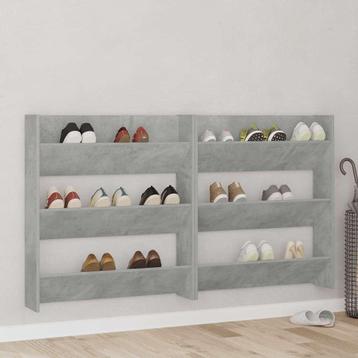 vidaXL Wandschoenenkast 80x18x90 cm spaanplaat betongrijs beschikbaar voor biedingen