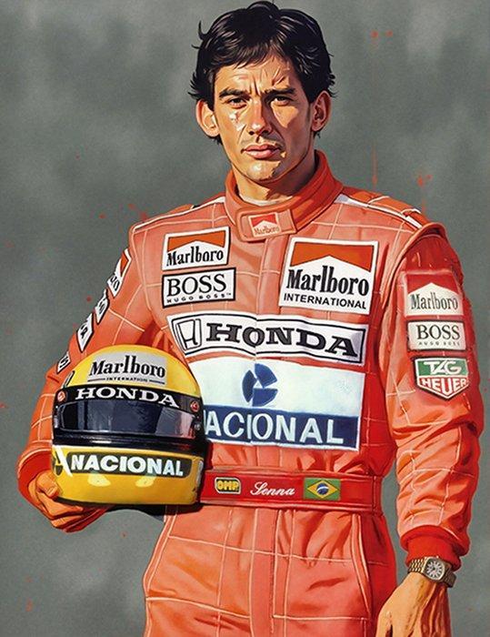 Ayrton Senna - Monaco Grand Prix - Ayrton Senna - Kunstwerk, Verzamelen, Automerken, Motoren en Formule 1