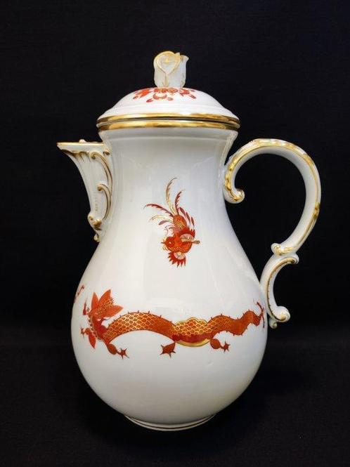 Meissen - Koffiepot - groß, Roter Reicher Hofdrache Höhe, Antiek en Kunst, Antiek | Meubels | Tafels