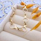 18 Krt. gouden fantasie schakel armband | 19 cm, Sieraden, Tassen en Uiterlijk, Armbanden, Ophalen of Verzenden, Gebruikt, Overige kleuren
