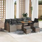 vidaXL Tuin Sofa Set 10 pcs Grijs poly rattan, Verzenden, Nieuw, Rotan