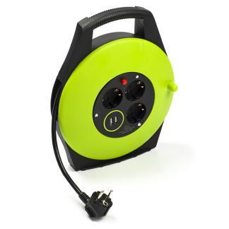 Kabelhaspel | Nedis | 10 meter (3-voudig, USB, 3x 1.5 mm²), Doe-het-zelf en Verbouw, Elektra en Kabels, Nieuw, Verzenden