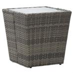 vidaXL Theetafel 41,5x41,5x43 cm poly rattan en gehard glas, Tuin en Terras, Tuintafels, Verzenden, Nieuw