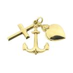 Gouden hanger; Geloof hoop en liefde (Hanger of bedel), Ophalen of Verzenden, Gebruikt, Goud, Overige merken