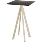 Statafel | INFINITY | HPL/RVS | Houtlook Blad | Zandkleurig, Verzenden, Nieuw in verpakking