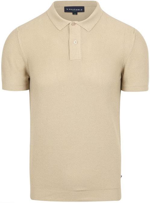 Suitable Respect Polo Structure Knit Beige maat M Heren, Kleding | Heren, Polo's, Beige, Nieuw, Maat 48/50 (M), Verzenden