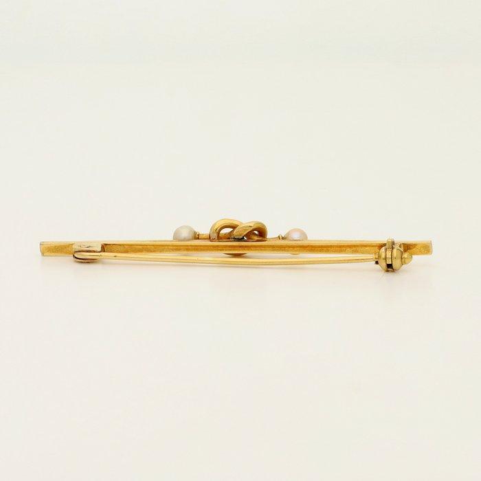 Broche - 18 karaat Geel goud - Parel, Sieraden, Tassen en Uiterlijk, Antieke sieraden