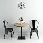 vidaXL Bistrotafel rond 80x75 cm MDF en staal eikenkleur, Huis en Inrichting, Tafels | Eettafels, Verzenden, Nieuw