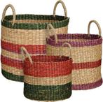 Tweedekans | Mica Decorations Mand - Set van 3 - H29 x Ø32, Huis en Inrichting, Woonaccessoires | Schalen en Manden, Ophalen of Verzenden