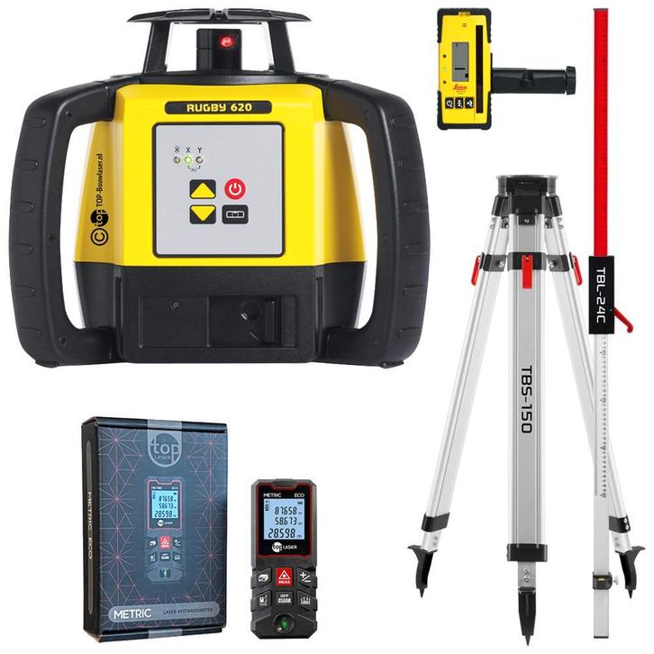 Professionele Leica Rugby 620 Roterende Bouwlaser Actie Set, Doe-het-zelf en Verbouw, Meetapparatuur, Nieuw, Ophalen of Verzenden